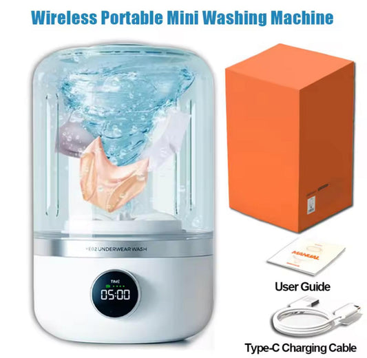 Portable Cordless Washing Machine,USB Rechargeable, Mini Washer for /Underwear/Socks/Baby Clothes Home Travel Laundry Bucket