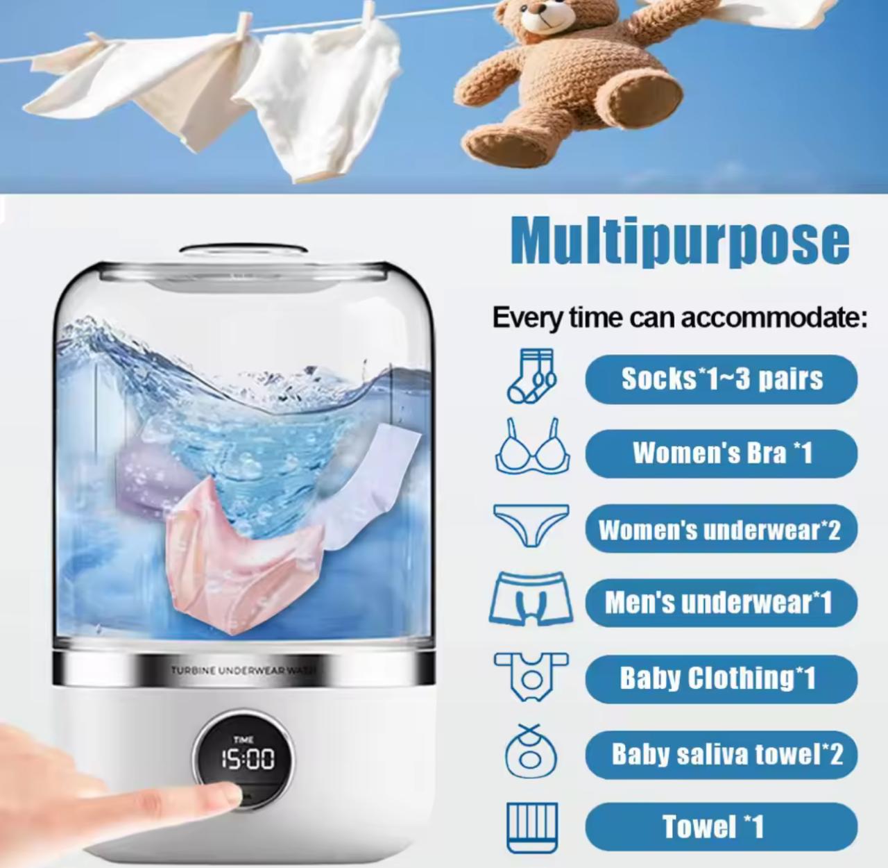 Portable Cordless Washing Machine,USB Rechargeable, Mini Washer for /Underwear/Socks/Baby Clothes Home Travel Laundry Bucket