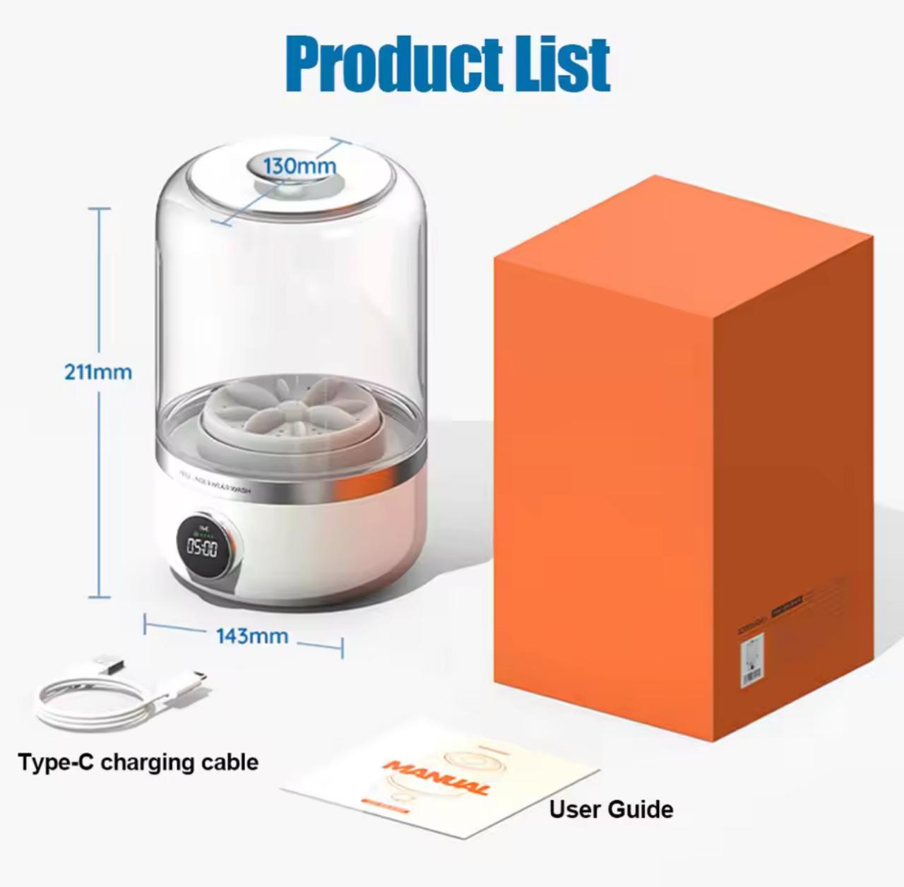 Portable Cordless Washing Machine,USB Rechargeable, Mini Washer for /Underwear/Socks/Baby Clothes Home Travel Laundry Bucket