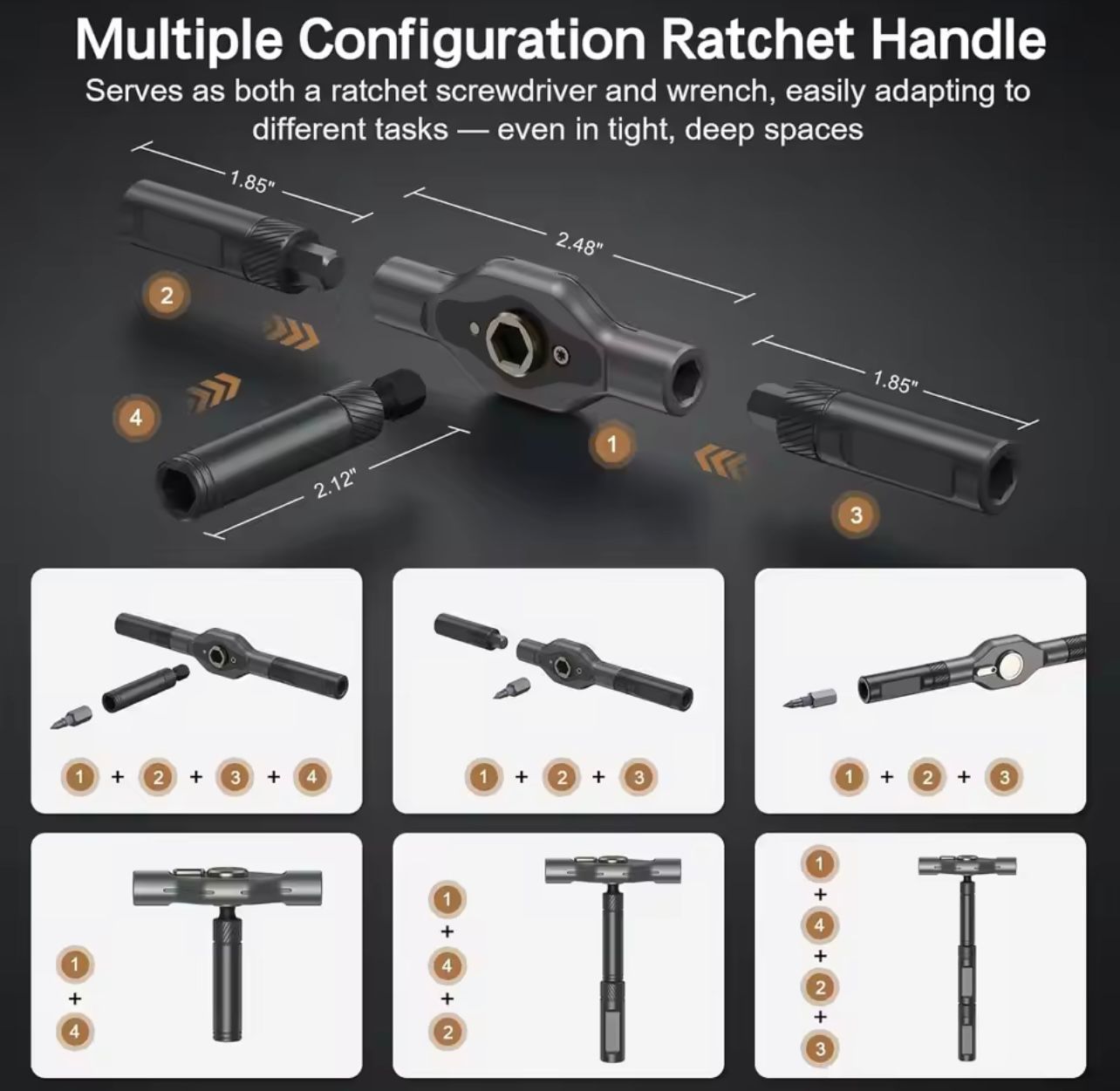 42 in 1 Magnetic Screwdriver Kit DIY Ratchet Screwdriver Set with T Handle Multi-Bit Drive Portable Repair Tool Kit