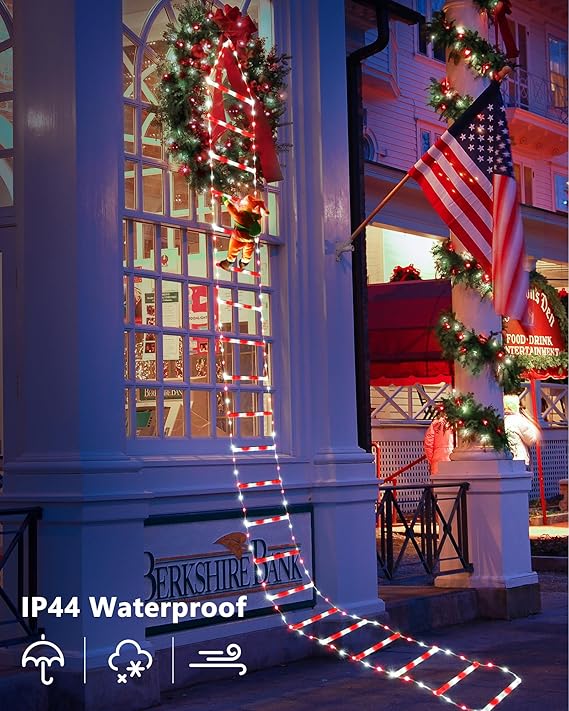 LED Ladder Light for Santa Claus Home Christmas Decor String Lamp Indoor Outdoor Window Garden Xmas Tree Hanging Strip Light