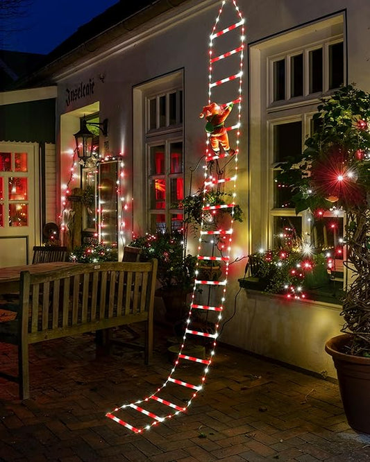 LED Ladder Light for Santa Claus Home Christmas Decor String Lamp Indoor Outdoor Window Garden Xmas Tree Hanging Strip Light